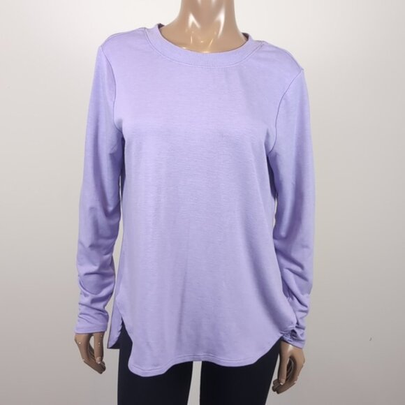 RBX No Sweat Long Sleeve Ruched Cut Out Activewear Tunic Top Sweatshirt - Picture 13 of 14